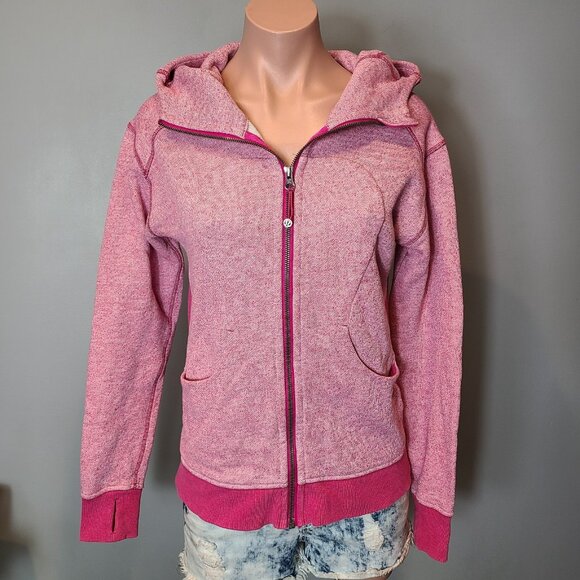 Lululemon On the Daily Hoodie Size 6 Womens Pink Sweatshirt Full Zip Funnel Neck - Picture 1 of 11